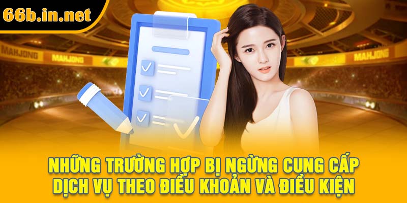 Những trường hợp bị ngừng cung cấp dịch vụ theo điều khoản và điều kiện